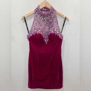 Black by Blush Prom Alexia Designs Pink Embellished Formal Dress Size 6 Low Back